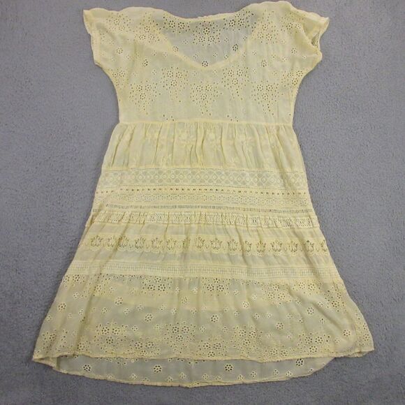 Johnny Was Eyelet Embroidered Tunic Top Dress size L Sheer Fairy Whimsy Boho - Picture 4 of 7